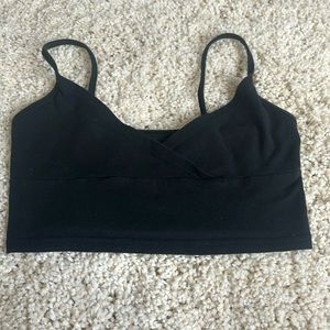 cropped cross front tank top
